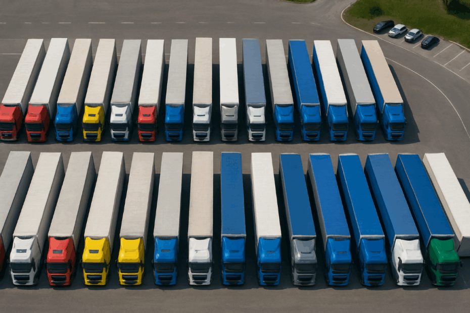 Zdjęcie przedstawiające parking z lotu ptaka